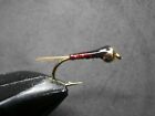 1 DOZEN TUNGSTEN HEAD CLARET AND RED SPANISH NYMPHS FOR FLY FISHING-PER 199