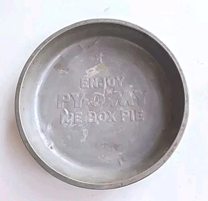 Vtg Advertising "ENJOY PY-O-MY ICE BOX PIE"  METAL PIE PAN 9”  DEEPER PIE TIN  @ - Picture 1 of 7