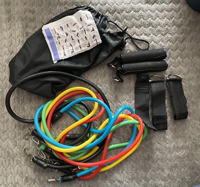 11 Pcs Resistance Bands Set Home Workout Exercise Gym Abs Yoga Fitness Training  - Imagem 1 de 4