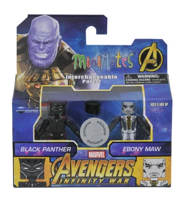 Marvel Minimates Avengers Infinity War Exclusivo Pantera Negra y Fauces de Ébano   Foto 1 de 3