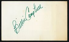 Billie Jean Campbell d1993 signed auto Vintage 3x5 Hollywood: Wife Glen Campbell