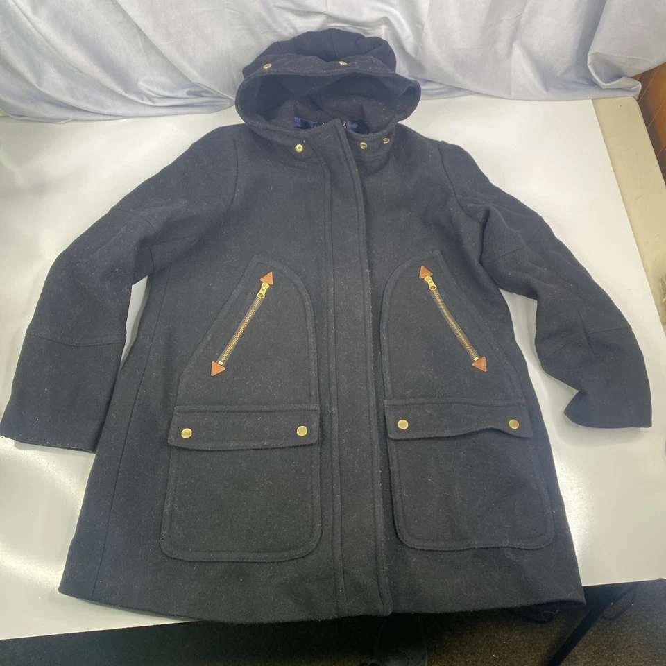 J. Abrigo Crew Italian Stadium Cloth de Nello Gori negro 80 % lana guisante talla 14 cálido Foto 1 de 4