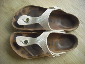 Birkenstock Gizeh 36 normal Shiny Snake Cream, getragen und gut eingelaufen, nor - Bild 1 von 4