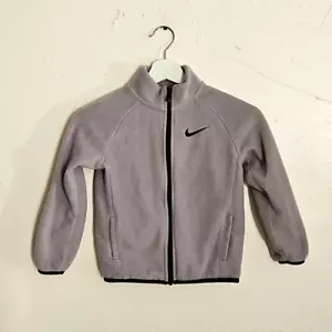Nike Jungen Fleecejacke durchgehender Reißverschluss grau schwarz Größe 6 Medium Jungen - Bild 1 von 7
