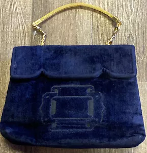 Nicolette Vintage '60 Antique Velvet Bag Rare Snap Flap Front Metal Mesh Handle - Bild 1 von 7