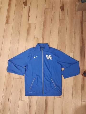 Nike Elite Dri Fit University of Kentucky Wildcats Full Zip Blue L Jacket Cover