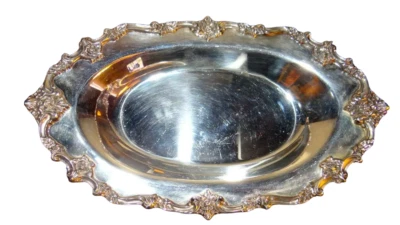 Bandeja de pan para servir E-15 Lunt placa de plata de colección plato victoriano rosa flor floral Foto 1 de 4