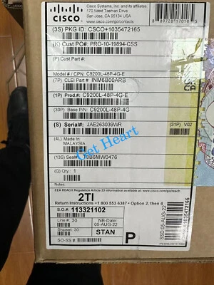 Genuine Cisco Catalyst C9200L-48P-4G-E 48-port PoE+ / 4x 1G SFP L3 Enterprise - Image 1 of 3