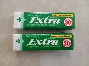Vintage Wrigley's Extra Sugar Free Spearmint 5 Stick Pack, New X2 1990's - Picture 1 of 3