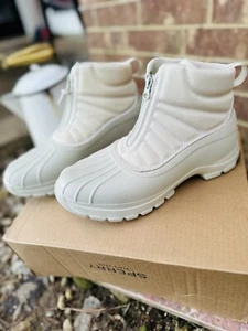 Sperry Duck Float Zip Up Womens Size 11 M Boots STS88157 Off White Waterproof - Picture 1 of 9
