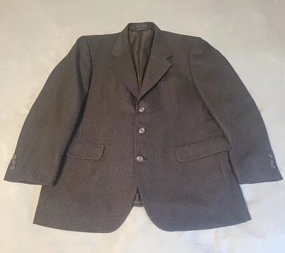 Jeffrey Banks Couture Brown Blazer Sz 42R Men Jacket Sport Coat Wool Blend Tweed - Image 1 of 4