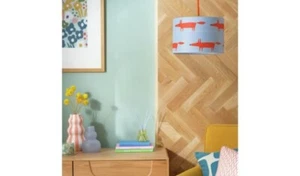 Habitat x Scion blue Mr Fox drum lampshade, 30cm - Picture 1 of 1