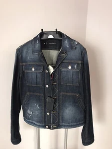 DSQUARED2 Distressed Denim Jacket, Trucker/Style , Blue, Size IT 52, US L/M - Picture 1 of 12