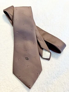 CHRISTIAN DIOR Men's Silk Blend Necktie USA Luxury 58” Tie Logo Bees Frosty Plum - Picture 1 of 8