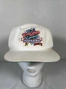 VTG 1989 World Series Battle of The Bay Snapback Hat A's Giants Twins Enterprise - Picture 1 of 7