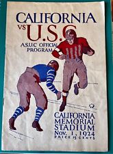 1924 Original College Football Program USC Trojans Vs California Bears