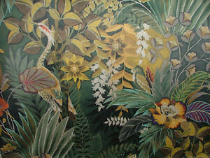 3m Tropical Paradise Emerald Botanical Curtain Upholstery Cushion Velvet Fabric