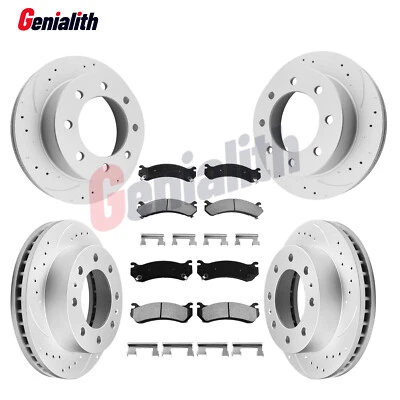 Front Rear Rotors Ceramic Brake Pads for 2000-2009 2010 Chevy Silverado 2500 HD - Image 1 of 4