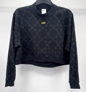 Nike Cropped Novelty Fleece Crew Sweatshirt, Womens Jumper Uk Size 10,Small,New - Picture 1 of 13