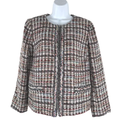 Talbots Tweed Blazer Jacket 12 Petite Metallic Multicolor Preppy NWT CJ-1969 - Image 1 of 4