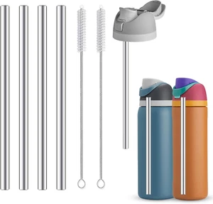 4Pcs Replacement Stainless Steel Straws Compatible with Owala Water Bottle 24Oz - Picture 1 of 12