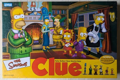 VINTAGE 2002 THE SIMPSONS EDITION CLUE BOARD GAME 100% COMPLETE - Image 1 of 4