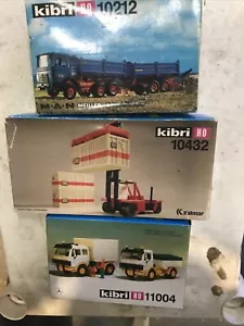 1/87 HO TRAIN SCALE KIBRI TIPPING TRUCK /TRAILER BLUE Plus Two Others New - Picture 1 of 5