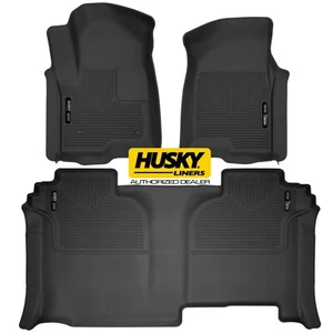 HUSKY X-Act Contour Floor Mats Liners for Chevy Silverado GMC Sierra Crew Cab - Picture 1 of 9