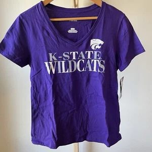 Kansas State Wildcats purple v-neck tshirt women’s M - Picture 1 of 5