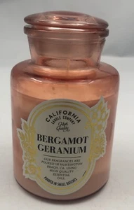 New 9oz Scented Jar Candle California Candle Leoben Co Bergamot & Geranium - Picture 1 of 7