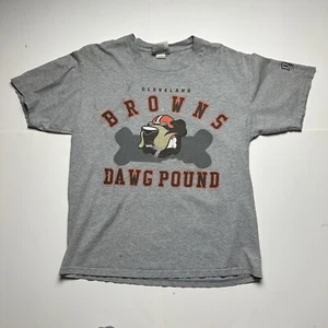 Vintage Cleveland Browns T-Shirt Dawg Pound Grafik T-Shirt Cartoon Logo grau L - Bild 1 von 7