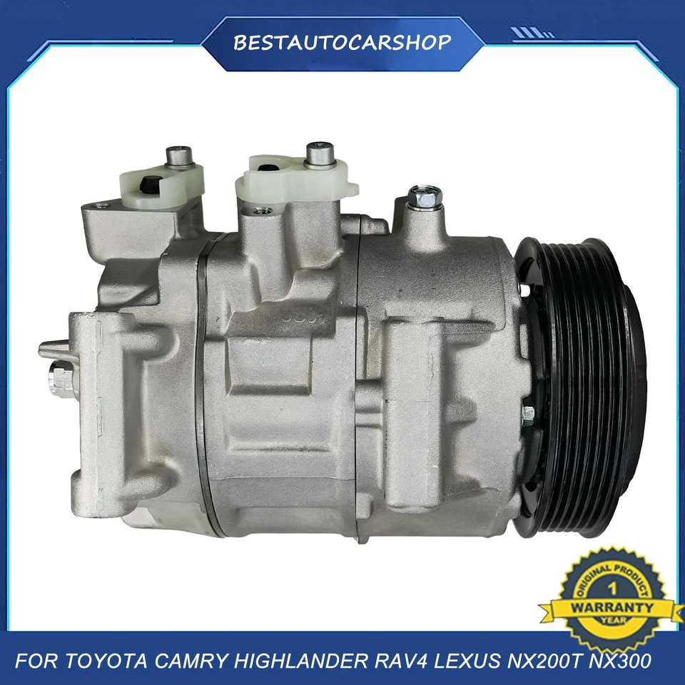 AC Compressor with 6-Groove for Toyota Camry Highlander RAV4 Lexus NX200t NX300 Foto 1 de 4