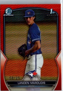 2023 Bowman Chrome Draft Landen Maroudis Orange Refractor 1st Prospect #/25 - Picture 1 of 2