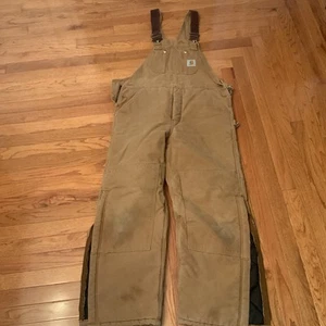 Mono Carhartt Doble Rodilla 34x30 Ropa de Trabajo Baberos Carpintero Marrón Tostado 27 Entrepierna - Imagen 1 de 13