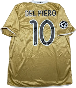 maglia calcio vintage Juventus Del Piero Champions League 2008 away oro XL - Foto 1 di 10