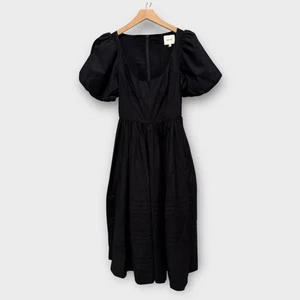 Reformation Everlyn Puff Sleeve Stretch Organic Cotton Maxi Dress Size 6 - Picture 1 of 13