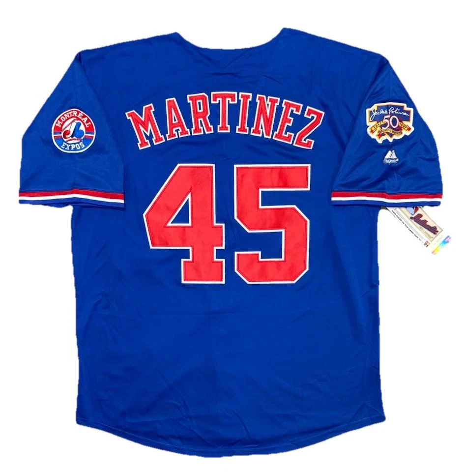 Pedro Martinez 1997 Montreal Expos Jackie 50th Anniv. Blue Jersey Men’s Large - Image 1 of 3