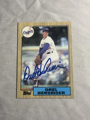 1987 Topps Orel Hershiser en tarjeta autógrafo Los Angeles Dodgers #385 🔥🔥 Foto 1 de 2