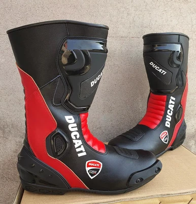 Botas de cuero para motocicleta Ducati para hombre aprobadas por la CE botas de moto de turismo Foto 1 de 2
