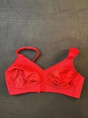 Sujetador Playtex 18 Horas 40B 4693 Rojo Inalámbrico Confort Correa Encaje Satinado Cobertura Completa Foto 1 de 4