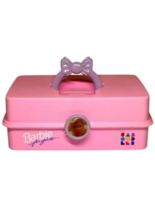 Vintage 90s Barbie Caboodles Pink Purple Bow Makeup Storage Organizer Case 2805 - Bild 1 von 6
