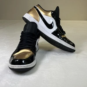 Nike Air Jordan 1 Low Gold Toe Metallic Gold Black White CQ9447-700 Size 13 FS - Picture 1 of 13