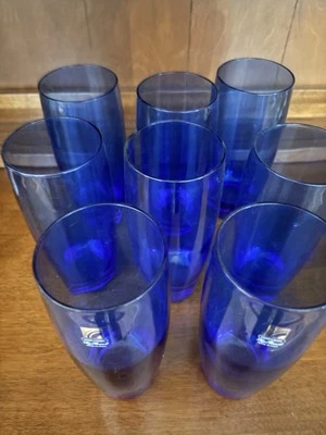 Juego de 8 vasos de agua Highball Luigi Bormioli azul cobalto 14 oz Foto 1 de 3