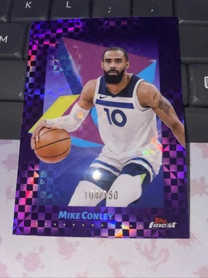 Topps Finest 2024-25 - Mike Conley #59 púrpura factor X/150 Foto 1 de 2
