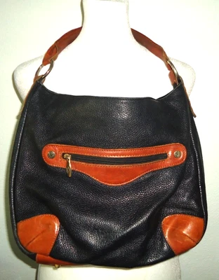 Винтажный 80-х Valentina Италии большой толщиной роскошь из черной кожи Hobo сумка через плечо Pu - Изображение 1 из 4