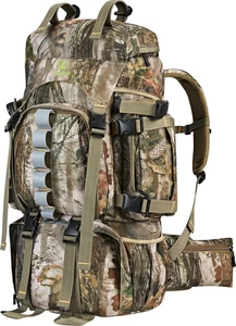 Jagdrucksack für Herren 60/80L Camouflage Rucksack mit wasserdichtem Regenschutz Jagd - Bild 1 von 12