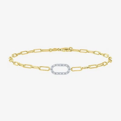 (G-H / I1-I2) Pulsera de cadena con clip de 8 pulgadas de oro de 14K sobre plata para mujer Foto 1 de 4