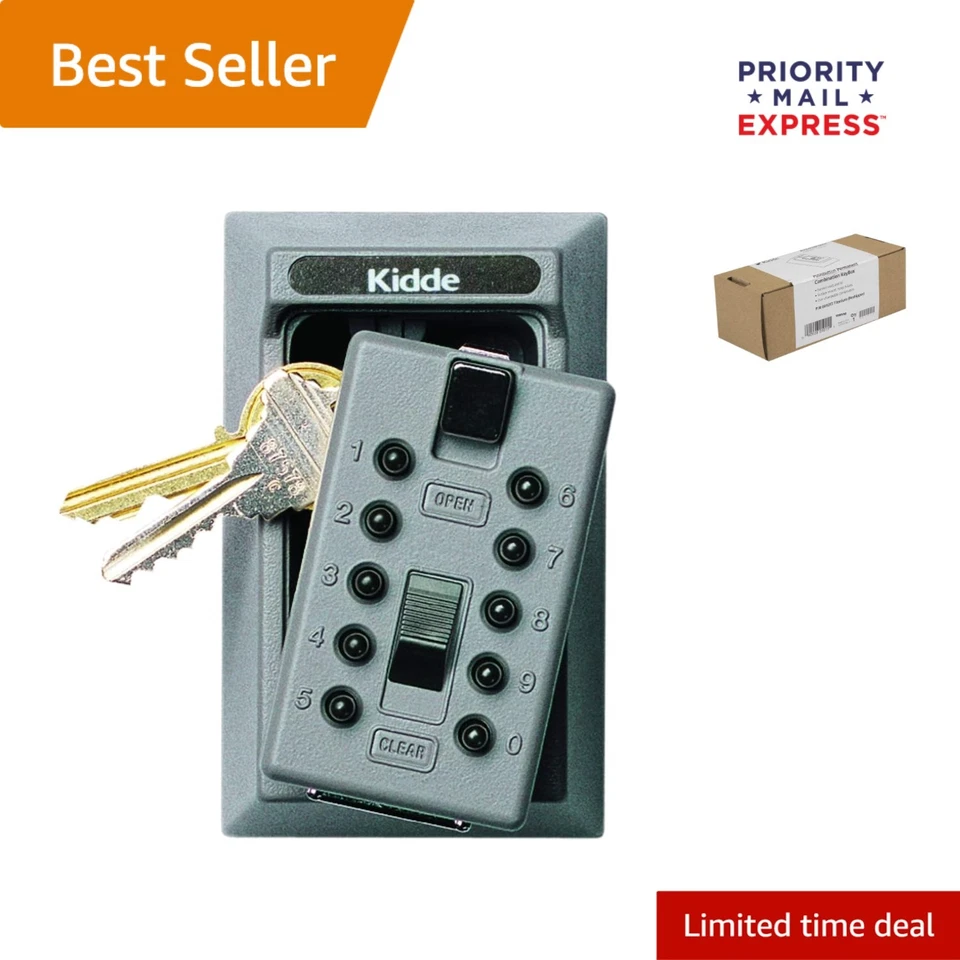 Kidde AccessPoint 001015 KeySafe Combination Lockbox 5 Key Titanium Gray
