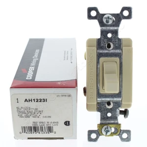 Ivory 3-Way Toggle Wall Light Switch Industrial Grade 20A Arrow Hart 1223I - Picture 1 of 7