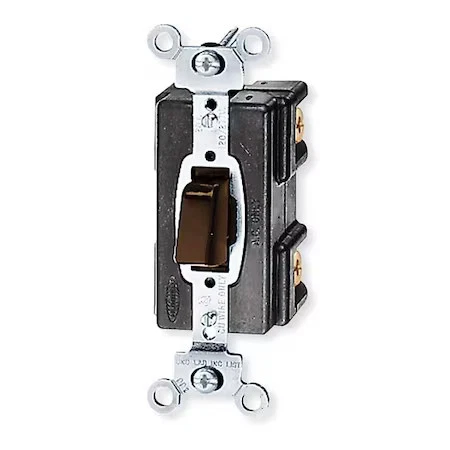 Dispositivo de cableado Hubbell - Interruptor de pared Kellems Hbl1281, 1 polo, 120/277 V, 20 A, Brn, Foto 1 de 1